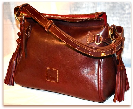 Dooney & Bourke, Bags, Dooney Bourke Florentine Leather Twist Sac  Shoulder Bag Chestnut