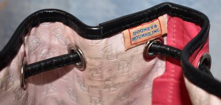 Dooney and Bourke  Calfskin Imprinted Leather  Bayou Collection: Alligator  Drawstring Shoulder Bag 