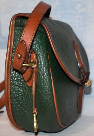 Dooney and Bourke All Weather Leather  Outback Collection  Loden Saddle Bag