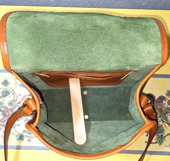 Vintage Dooney  Dooney & Bourke Authentic  All-Weather Leather Saddle Tan  Essex Shoulder Bag  Dooney & Bourke AWL Essex