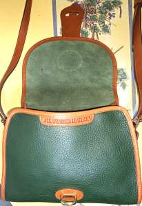 Vintage Dooney  Dooney & Bourke Authentic  All-Weather Leather Saddle Tan  Essex Shoulder Bag  Dooney & Bourke AWL Essex