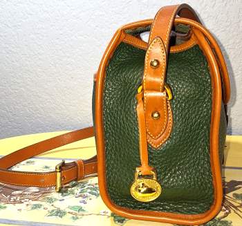 Vintage Dooney  Dooney & Bourke Authentic  All-Weather Leather Saddle Tan  Essex Shoulder Bag  Dooney & Bourke AWL Essex