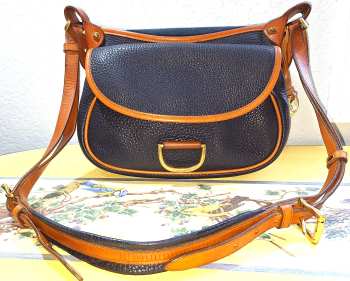 Vintage Dooney and Bourke   All-Weather Leather  Large Horseshoe Bag