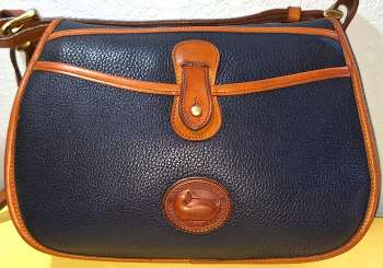 Vintage Dooney and Bourke   All-Weather Leather  Large Horseshoe Bag