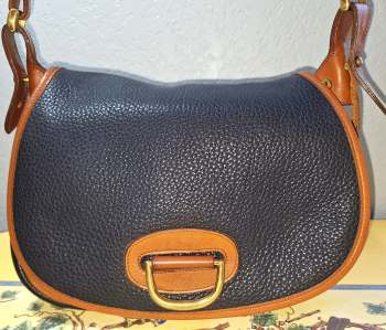 Vintage Dooney and Bourke   All-Weather Leather  Large Horseshoe Bag