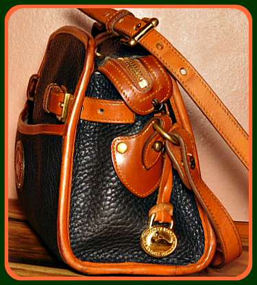 Black Licorice Whip Vintage Dooney Buckle Shoulder Bag