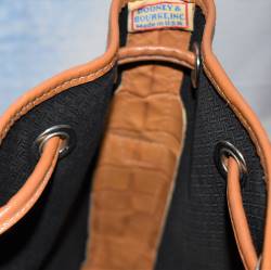 Dooney and Bourke  Calfskin Imprinted Leather  Bayou Collection: Alligator  Drawstring Shoulder Bag 