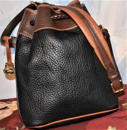 90s Vintage Dooney and Bourke Cognac Drawstring Bucket Bag – LeatherBackpack