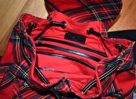Vintage Dooney and Bourke  Dooney and Bourke   Tartan Backpack  Large Red