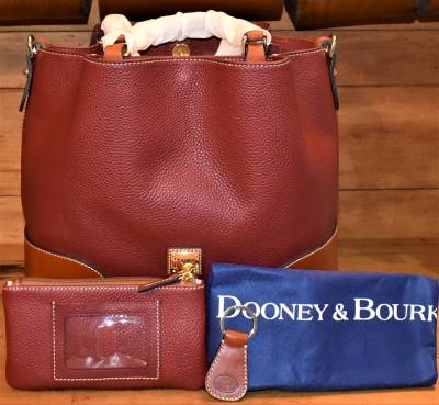 Dooney and Bourke Pebble Grain Leather Brenna Satchel Shoulder Bag