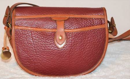 Vintage DOONEY & BOURKE AWL amber leather hobo crescent sac bag purse USA  Rare