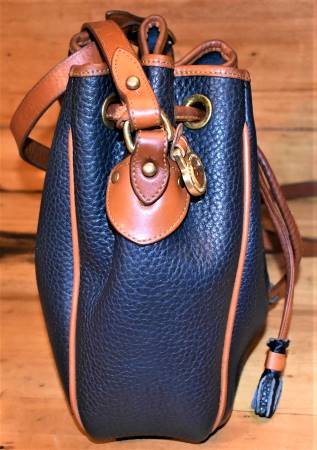 Vintage Dooney and Bourke  All-Weather Leather® Collection  Mini Drawstring Bucket Bag