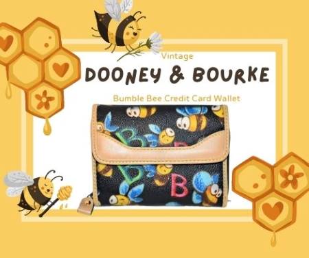 Dooney and Bourke  Coated Canvas  Bumble Bee Credit Card Wallet