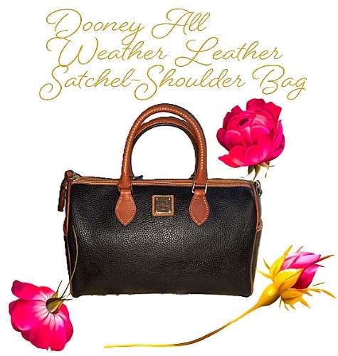 Regal Midnight Black Dooney Satchel Barrel Bag