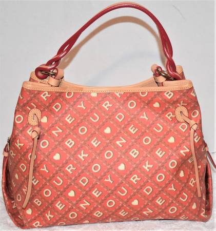 Vintage Dooney Crossword Collection Shopper Tote Bag