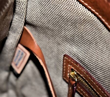 Genuine Florentine Vacchetta Leather  Double Pocket Shoulder Bag