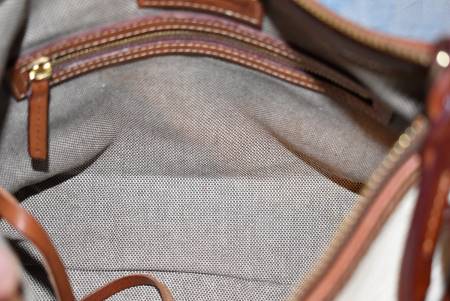 Genuine Florentine Vacchetta Leather Double Pocket Shoulder Bag