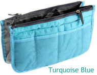 New! Ultimate Turquoise Blue Handbag Organizer Insert with Pockets