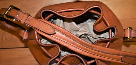  Dooney and Bourke  All-Weather Leather  Drawstring  Shoulder Bag