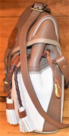 Vintage Dooney & Bourke  All-Weather Leather Teton Drawstring Saddle Bag Purse Teton Collection