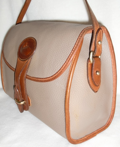 SOLD!!! All Weather Leather Dooney Taupe Essex Bag