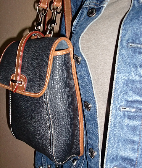 Dooney & Bourke AWL Navy Blue Leather Backpack MINT
