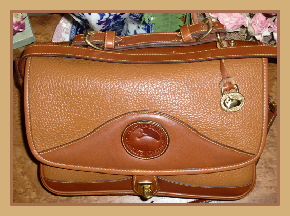 Vintage Dooney Bourke Carrier Style Shoulder Bag British Tan