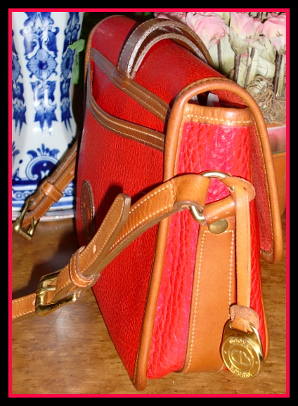 Red Equestrian Flap Bag Original Vintage Collectible