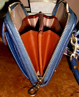 Navy Blue Zip-Along Wallet Dooney All Weather Leather