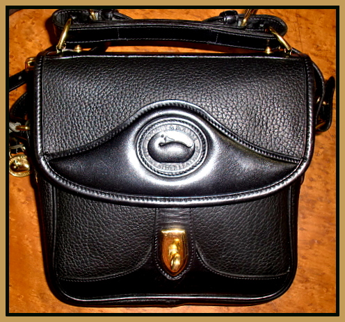 SOLD!!! All Black Square Vintage Dooney & Bourke Carrier Shoulder Bag